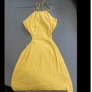 Abercrombie A&F halter cut out linen mini dress Size Medium